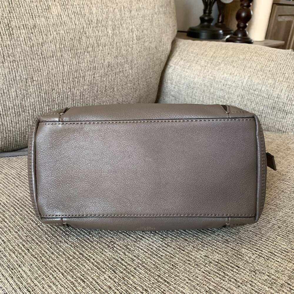NWT Botkier Leather Top Handle Moto Satchel Winter Grey Quilted Panels MSRP $248 - Picture 7 of 15